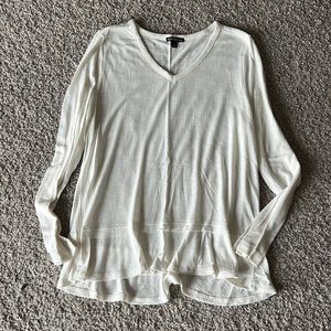 Jcrew long sleeve peplum ivory size large EUC